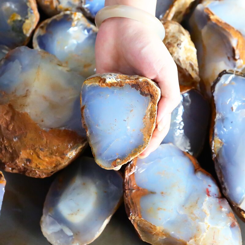 Rough Stone Manufacturer - Turkish Blue Chalcedony Large Size Rock Crystal