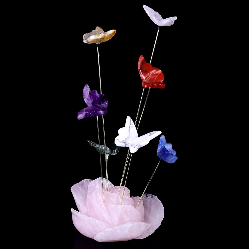 Butterfly Set Manufacturer - Traditional Carved Amethyst & Red Jasper