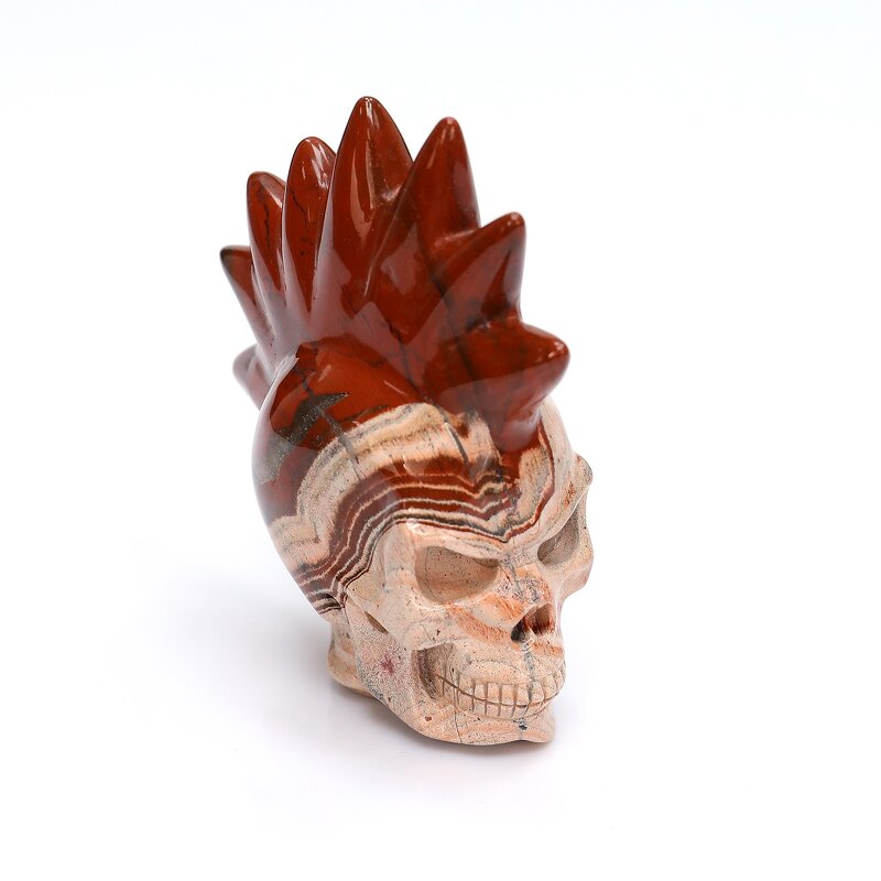 Crystal Skull Manufacturer - Natural Red Jasper Punk Engraved Healing & Customizable