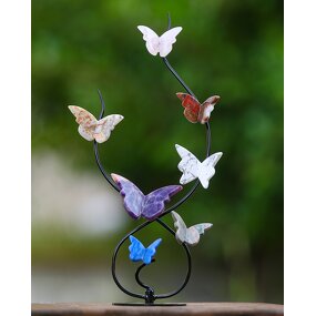 Butterfly Hoop Manufacturer - Rainbow with Multi Color Chalcedony Jasper