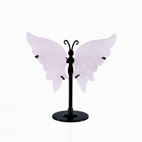 Butterfly Figurine Manufacturer - Rose Quartz Carved Crystal Hand Engraved