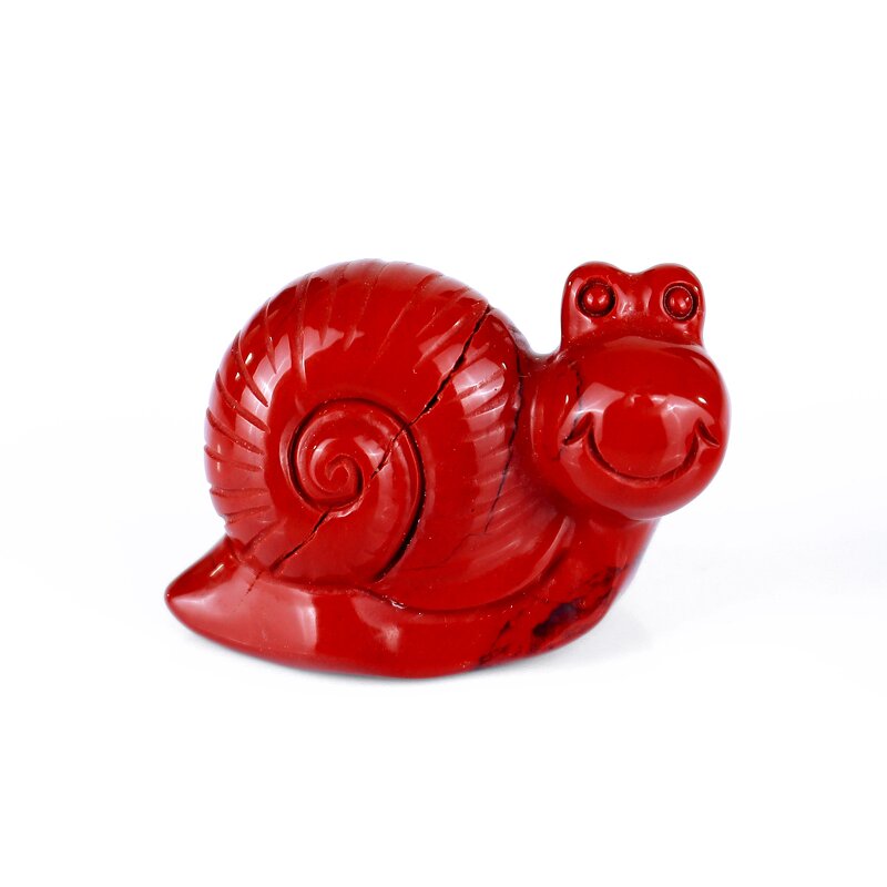 Snail Carving Manufacturer - Hand-Carved Red Jasper Crystal for Meditation