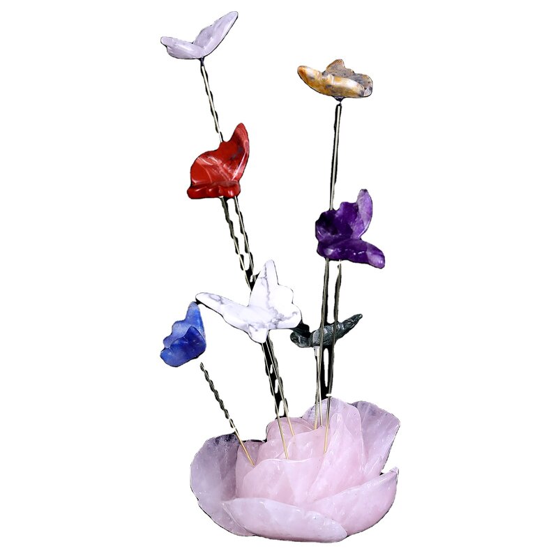 Butterfly Set Manufacturer - Traditional Carved Amethyst & Red Jasper