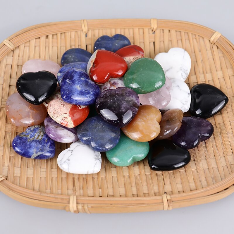 Crystal Heart Manufacturer - Natural 30mm Heart Shaped Carved Healing Gemstone