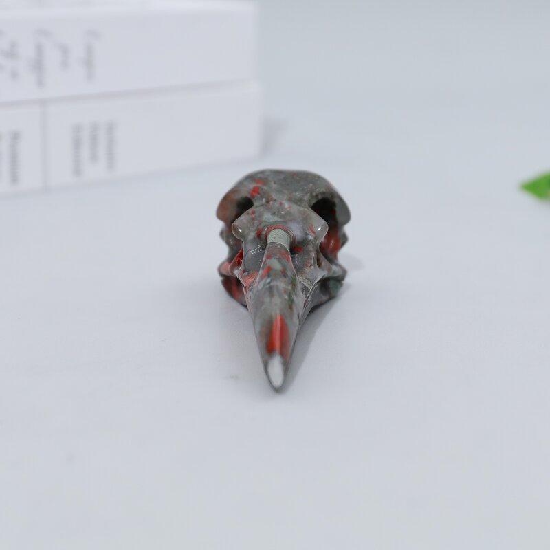 Raven Skull Crystal Manufacturer - Dragon Blood Jasper Hand Carved for Fengshui