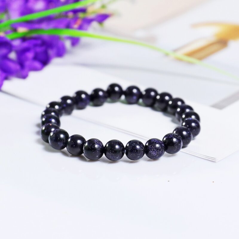 Crystal Bracelet Manufacturer - Natural Blue Goldstone Beaded CNAS Certified