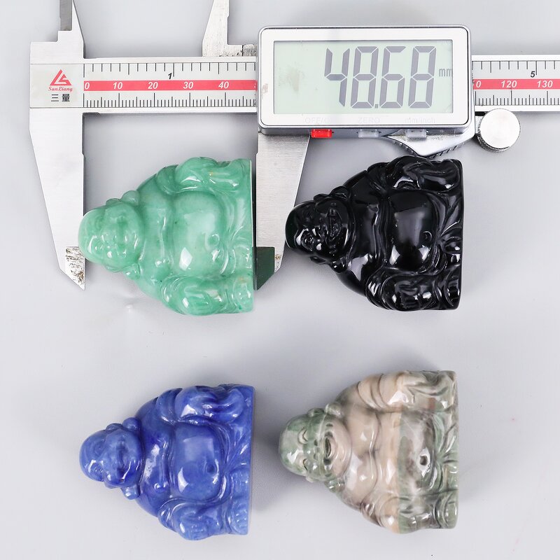 Buddha Statue Manufacturer - Natural Crystal Carved Chinese Happy Laughing
