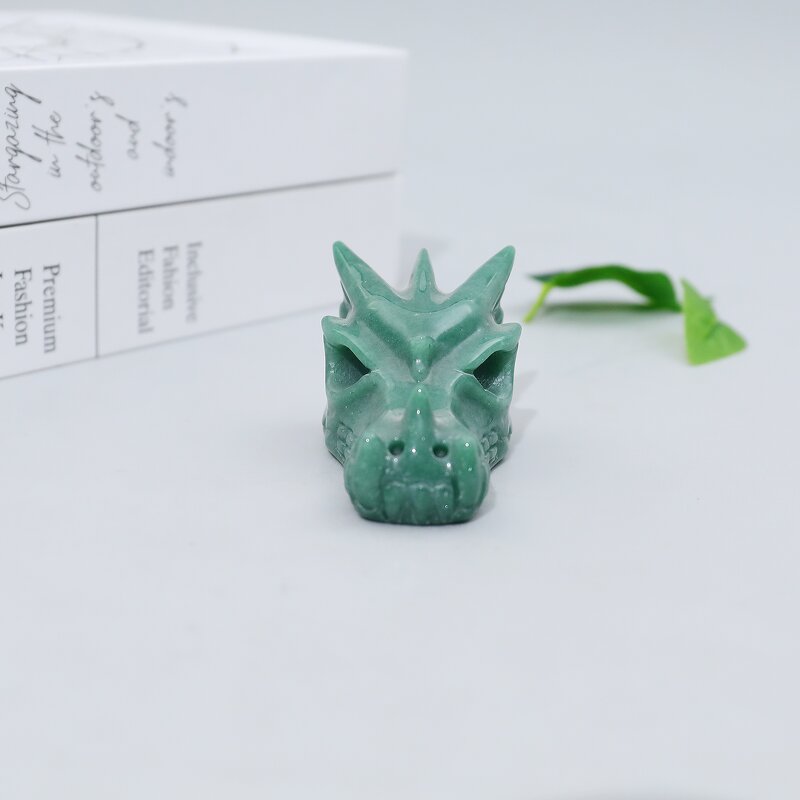 Dragon Skull Carving Manufacturer - Green Aventurine Traditional for Halloween