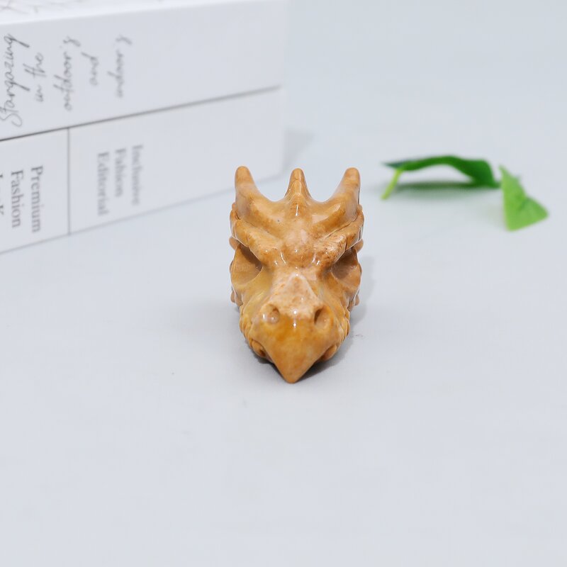 Crystal Skull Sculpture Manufacturer - Chalcedony Jasper Dragon Ancient Style