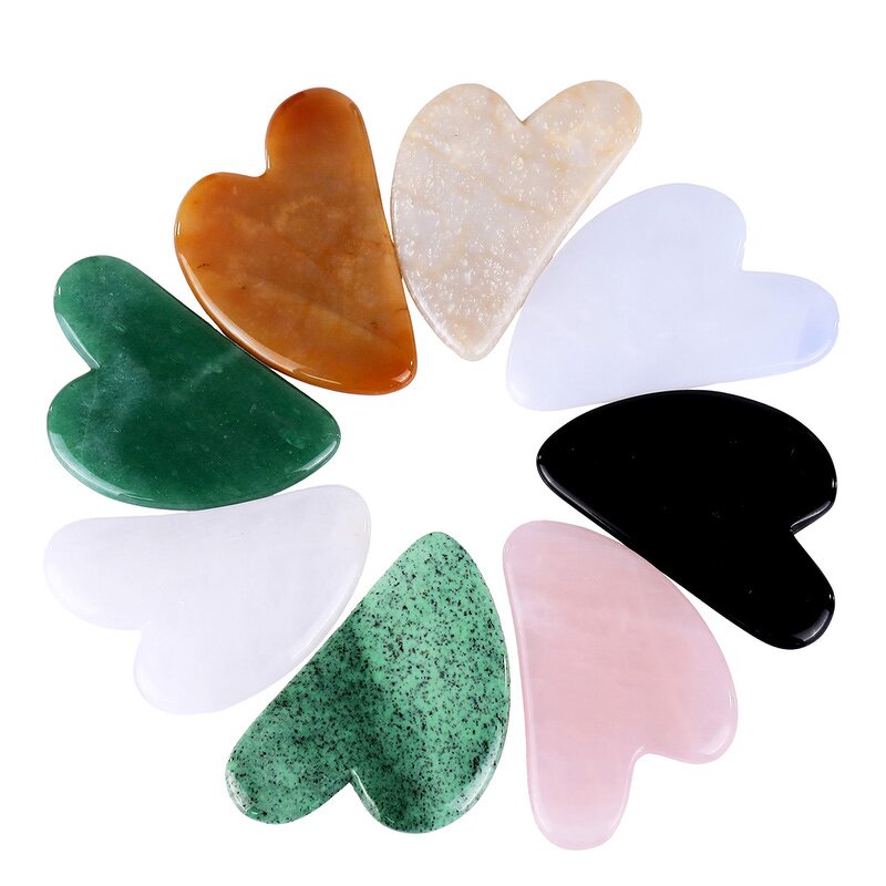 Gua Sha Board Set Manufacturer - Natural Quartz Heart Shaped Custom Logo