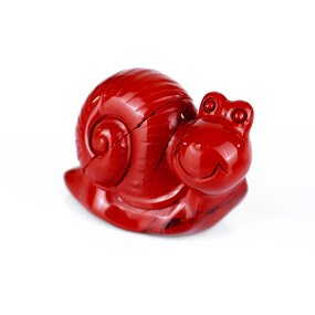 Snail Carving Manufacturer - Hand-Carved Red Jasper Crystal for Meditation