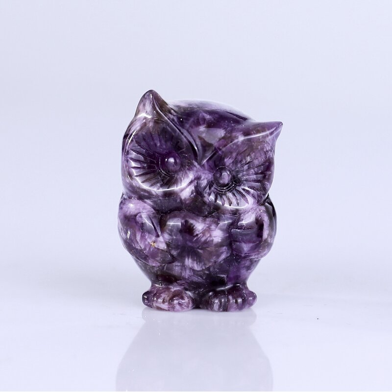 Owl Carving Manufacturer - 1.5 Inch Dream Amethyst Baby Owl Hand Carved