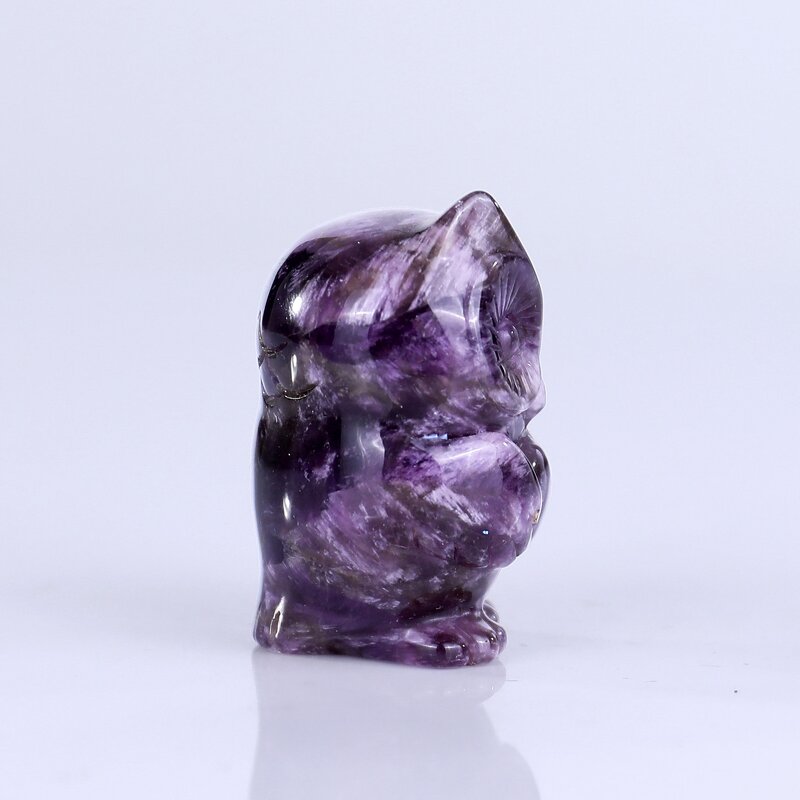 Owl Carving Manufacturer - 1.5 Inch Dream Amethyst Baby Owl Hand Carved