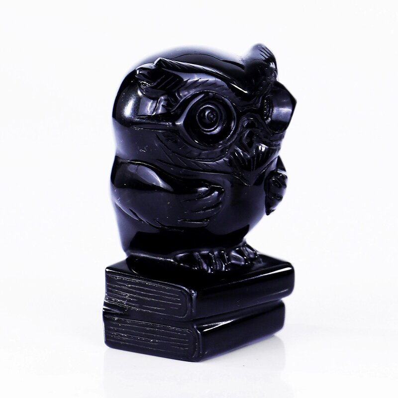 Owl Sculpture Manufacturer - Natural Dream Amethyst on Books 3 Inch Hand Carved