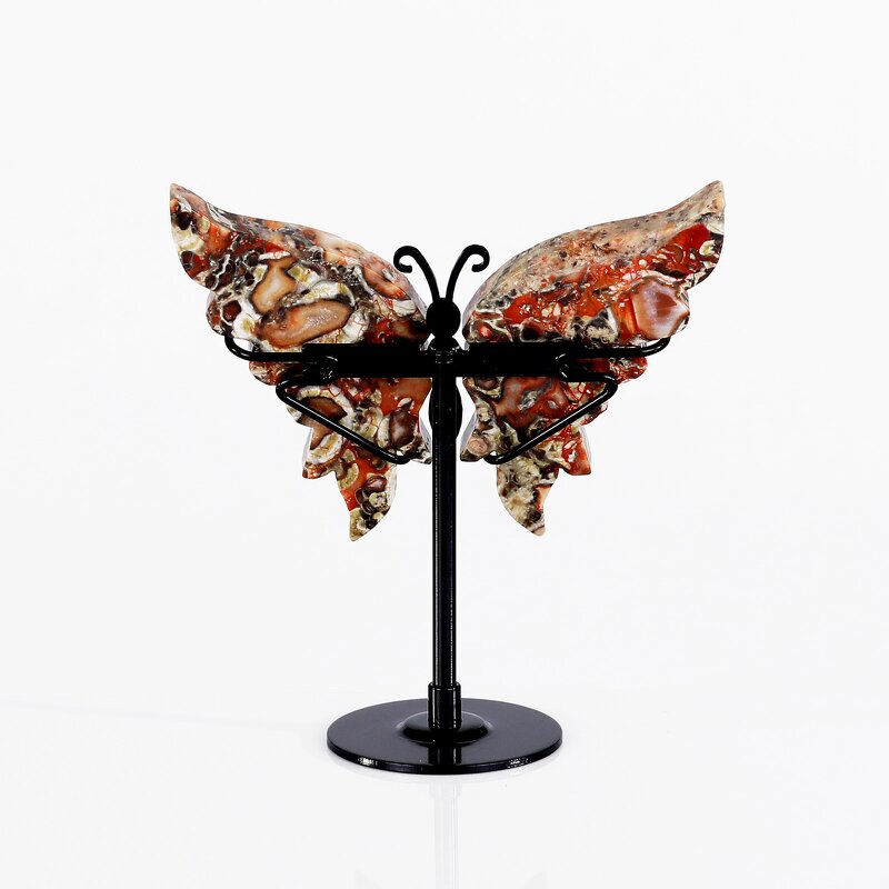 Butterfly Sculpture Manufacturer - Money Agate Bracket Hand-carved Customizable