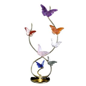 Butterfly Manufacturer - Natural Opal with Metal Stand Traditional Engraved