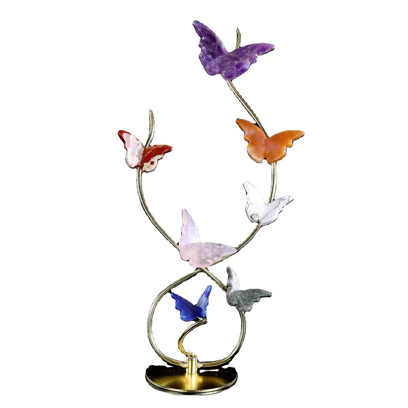 Butterfly Manufacturer - Natural Opal with Metal Stand Traditional Engraved