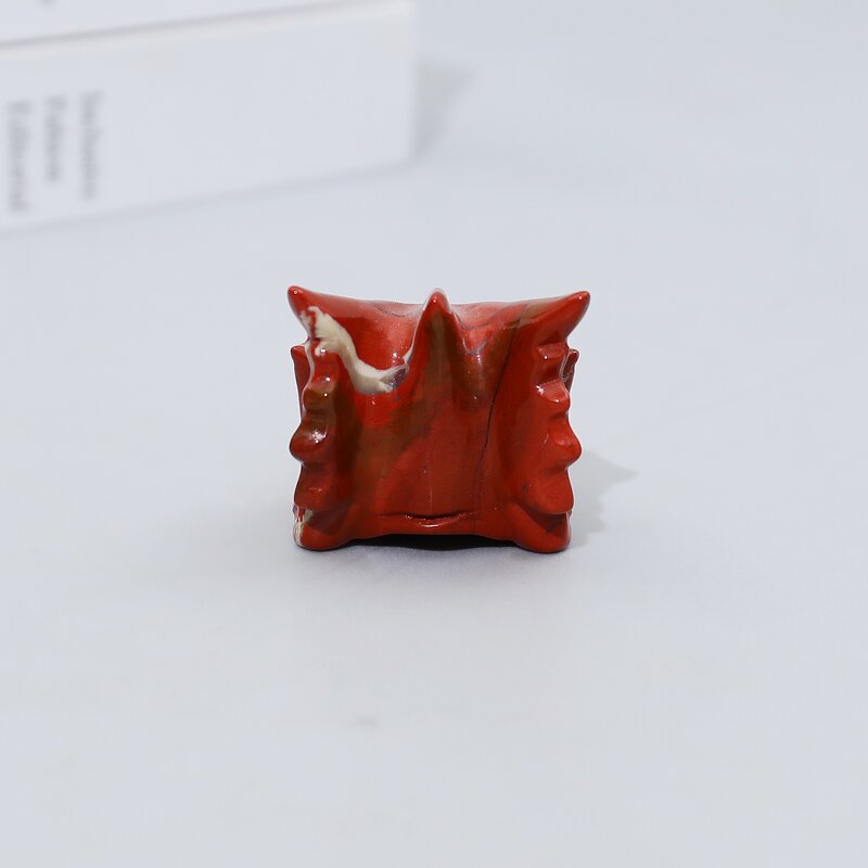 Crystal Skull Figurine Manufacturer - Carved Red Jasper Dragon Hand Engraved