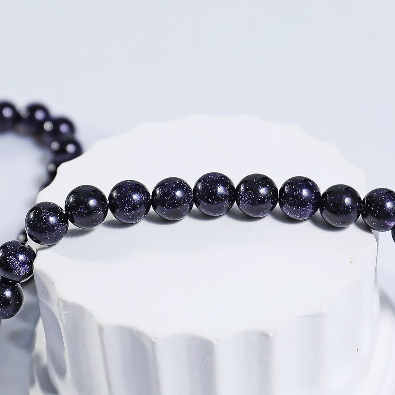 Crystal Bracelet Manufacturer - Natural Blue Goldstone Beaded CNAS Certified