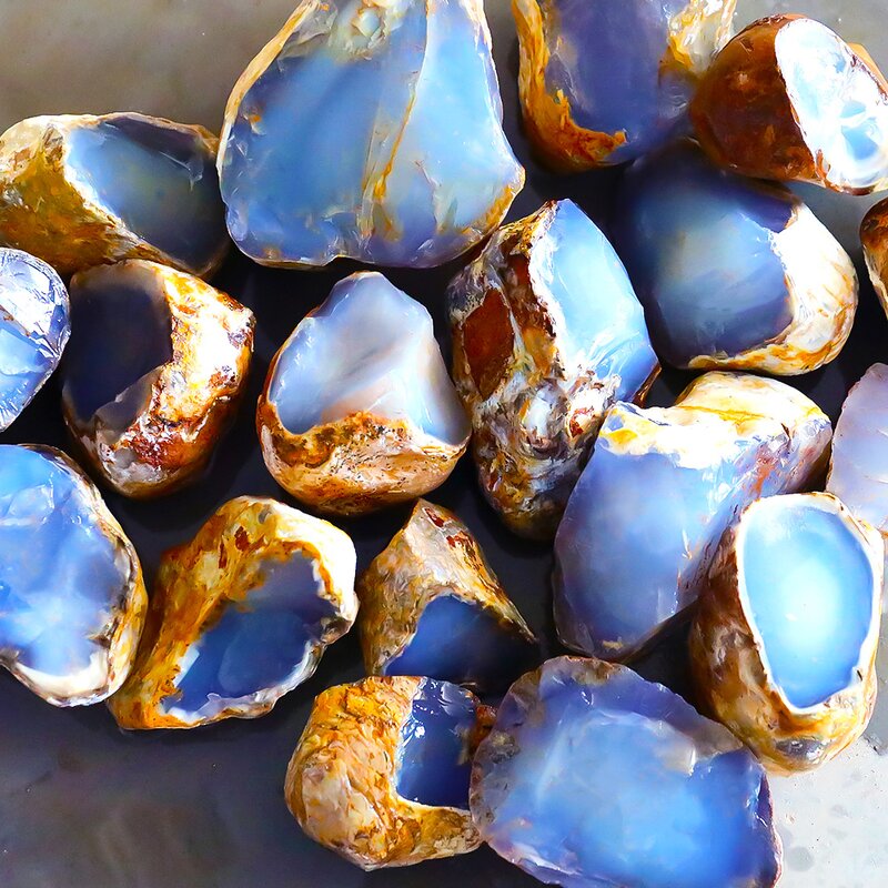 Rough Gemstone Manufacturer - Turkey Blue Chalcedony Natural Polished DIY