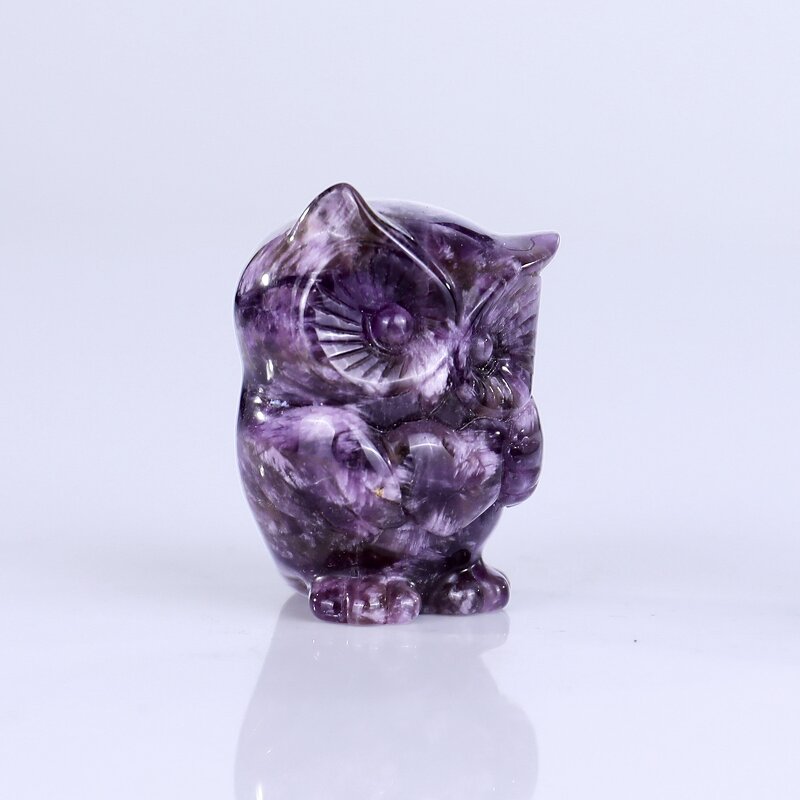 Owl Carving Manufacturer - 1.5 Inch Dream Amethyst Baby Owl Hand Carved