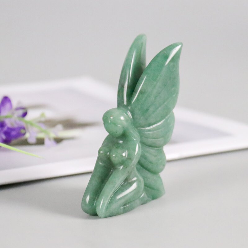 Crystal Fairy Carving Manufacturer - Butterfly Fairy with Flower Angel Wings