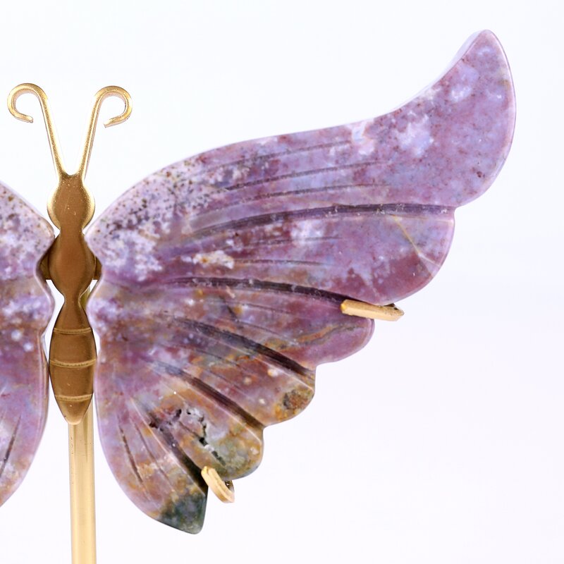 Butterfly Wings Figurine Manufacturer - Natural Indian Agate with Stand
