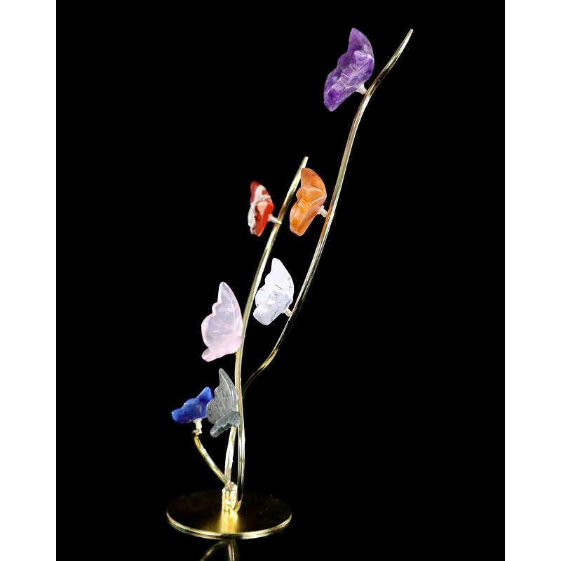 Butterfly Manufacturer - Natural Opal with Metal Stand Traditional Engraved