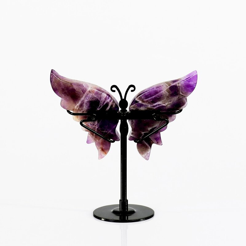 Butterfly Carving Manufacturer - Natural Dream Amethyst Bracket on Stand