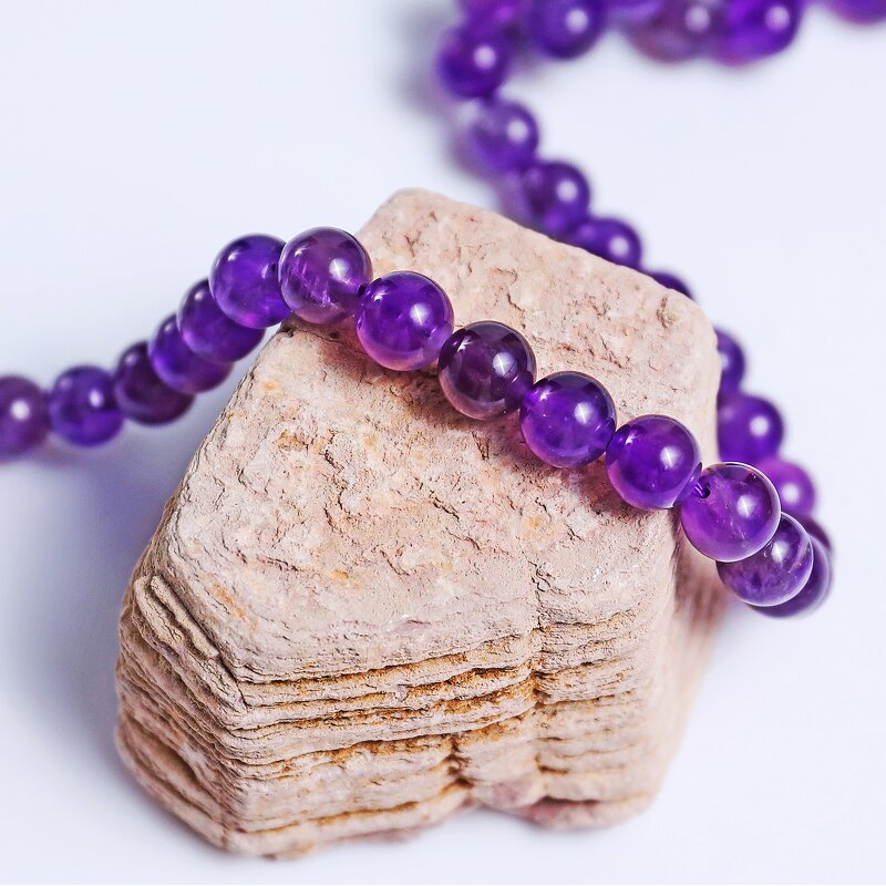 Crystal Bracelet Manufacturer - Natural Amethyst 4mm Beaded Polished Handicraft