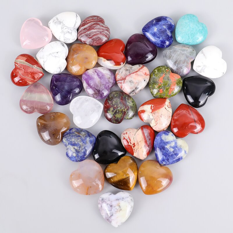 Crystal Heart Manufacturer - Natural 30mm Heart Shaped Carved Healing Gemstone