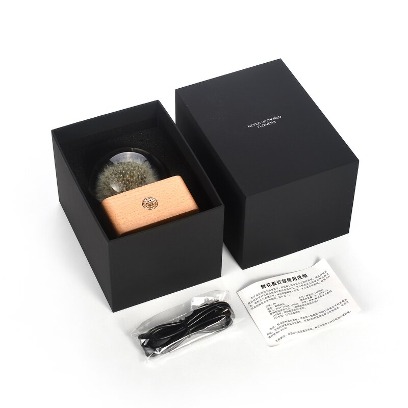 Preserved Flower Speaker - LED Night Light Crystal Acrylic Ball Valentine Gift