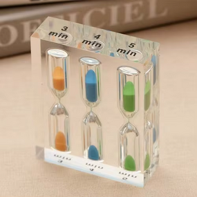3 in 1 Acrylic Tea Timer - Hot Sale Custom 1 Minute Sand Clock Hourglass