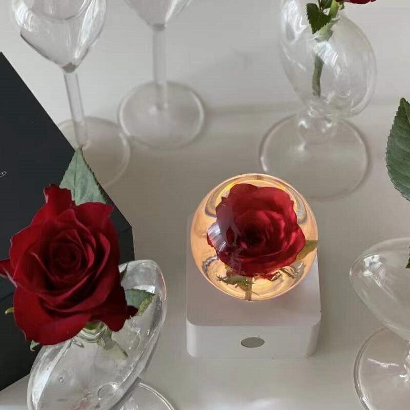Forever Flower Crystal Ball - 3D Light Paperweight Home Decor