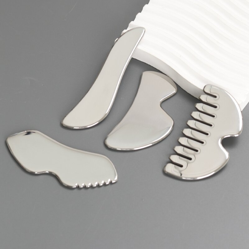 Stainless Steel Gua Sha Comb - Facial Scraping Skin Tightening Head Massage