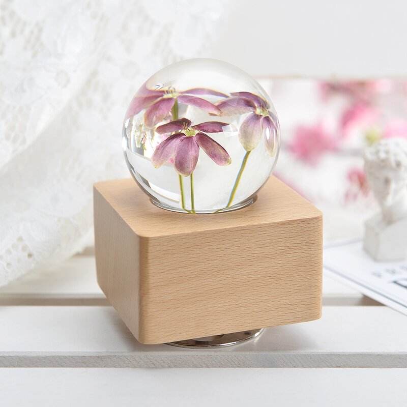 Flower Paper Weight - LED Night Light Music Box Home Decor