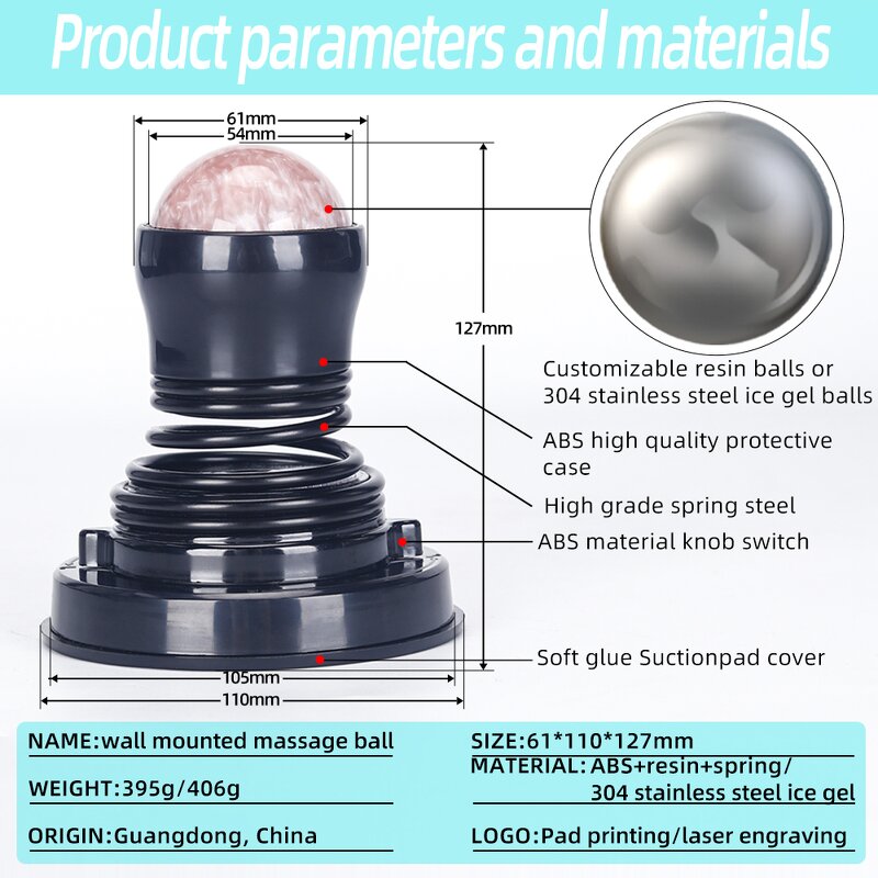 Suction Cup Massage Ball - Foot Leg Neck Hot Cold Roller Wall Mountable