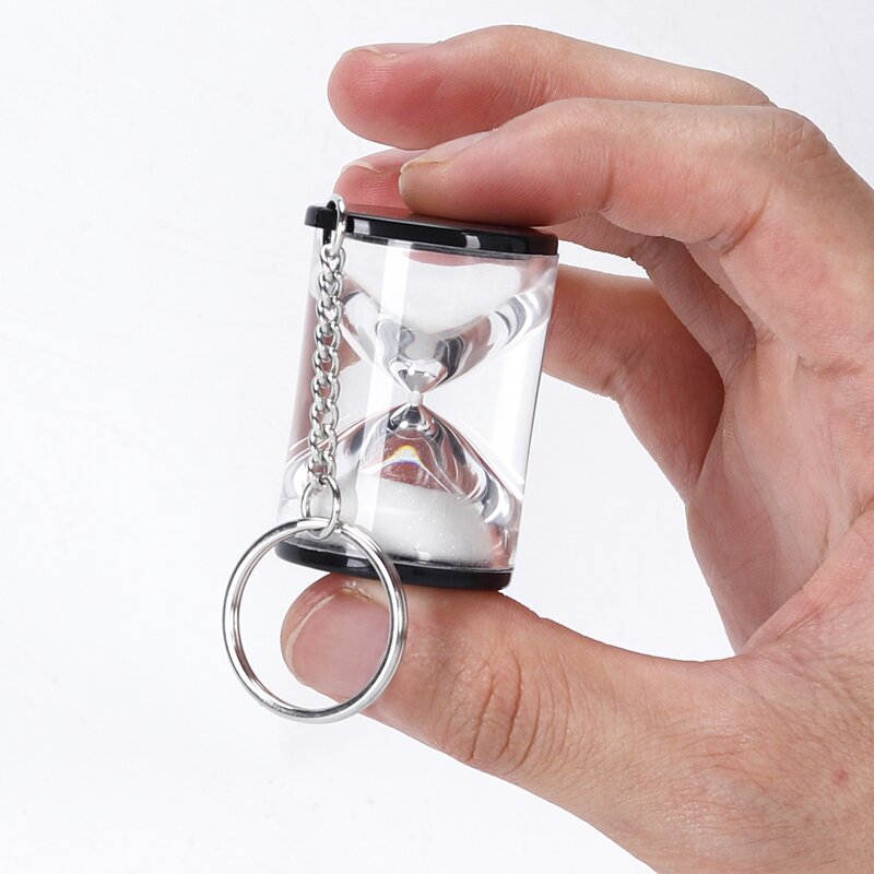Acrylic Hourglass Keychain - Custom Logo 3 Min Mini Cylindrical Key Chain