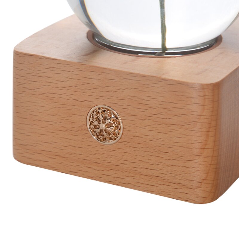Christmas Resin Ball Speaker - Wood Base Night Light Music Box Decoration