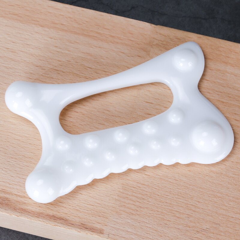 White Jade Gua Sha Board - Blood Circulation Lymphatic Drainage Body Facial