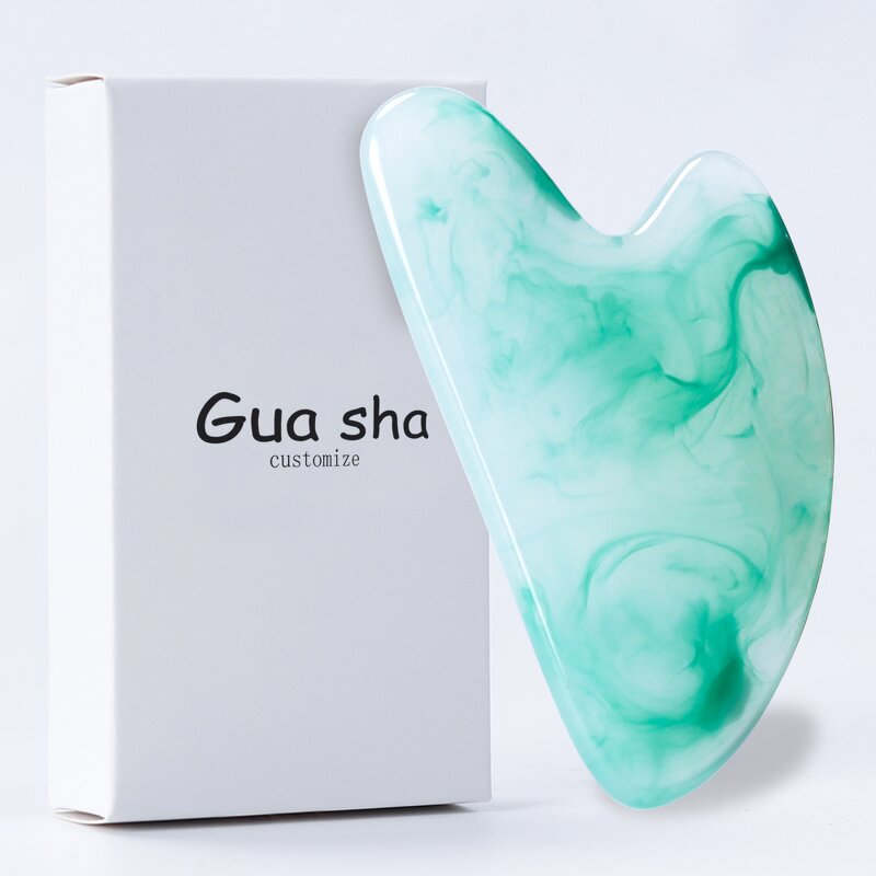 Resin Heart Gua Sha Board - Imitate Jade Face Body Puffiness Reduction Tool
