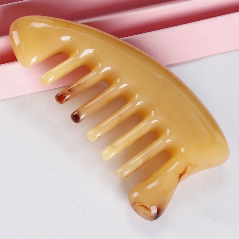 Resin Meridian Comb - Triangle Head Beeswax Body Scraping Wide Tooth Tool