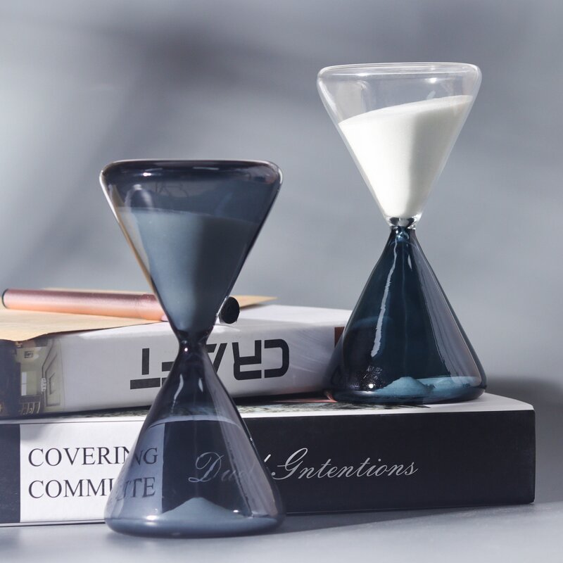 Glass Sand Timer Set - 1/5/10/30/60 Min Clear Magnetic Desktop Decor