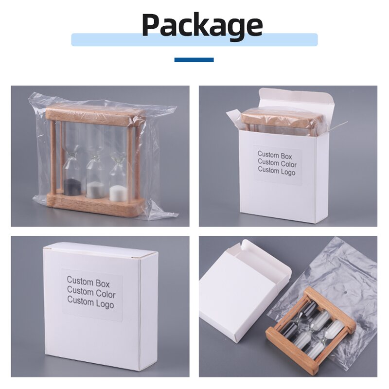 3 in 1 Tea Timer - Custom 3/4/5 Minute Conjoined Wooden Hourglass