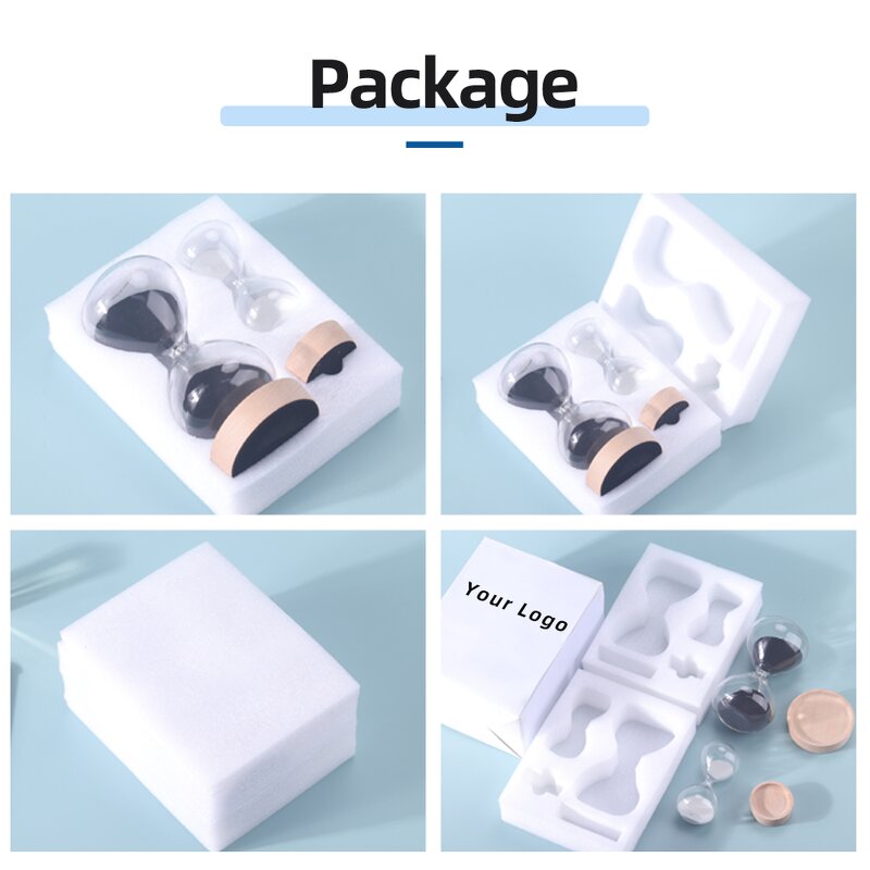 Glass Sand Timer Set - 1/5/10/30/60 Min Clear Magnetic Desktop Decor