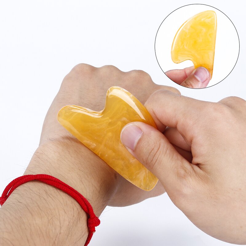Resin Heart Gua Sha Board - Imitate Jade Face Body Puffiness Reduction Tool