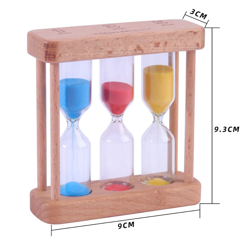 3 in 1 Tea Timer - Custom 3/4/5 Minute Conjoined Wooden Hourglass