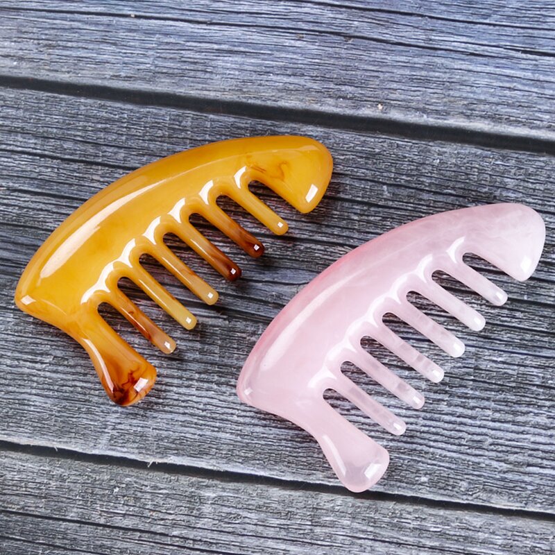 Resin Meridian Comb - Triangle Head Beeswax Body Scraping Wide Tooth Tool