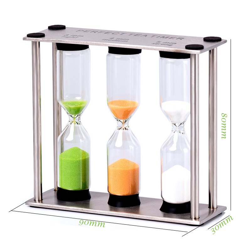 Metal Tea Timer - Classic 3 in 1 Luxury Style Sand Clock for Tea Maker