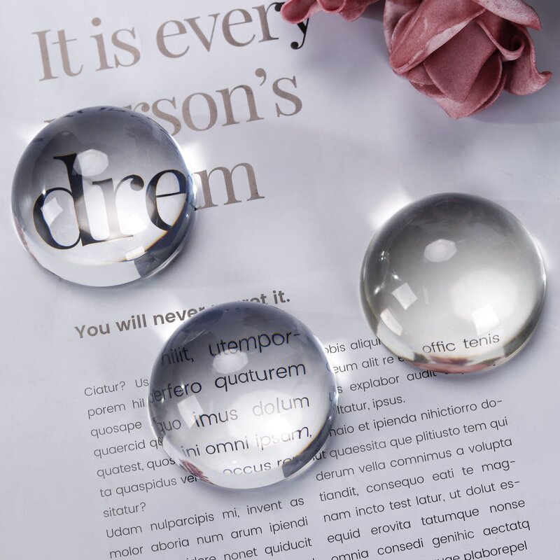 Crystal Magnifying Dome - Half Sphere Blank Round Paperweight Hemisphere